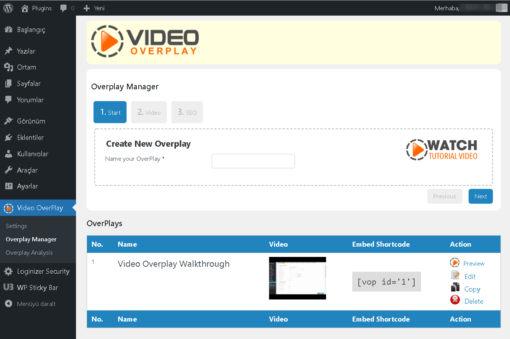 Video Overplay Video Ekleme Sayfası Ekran Görüntüsü 6